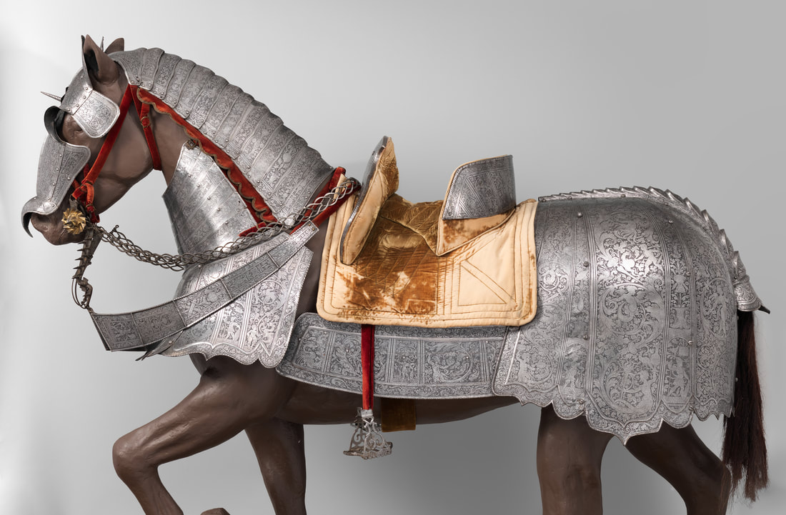 medieval knight and horse armor